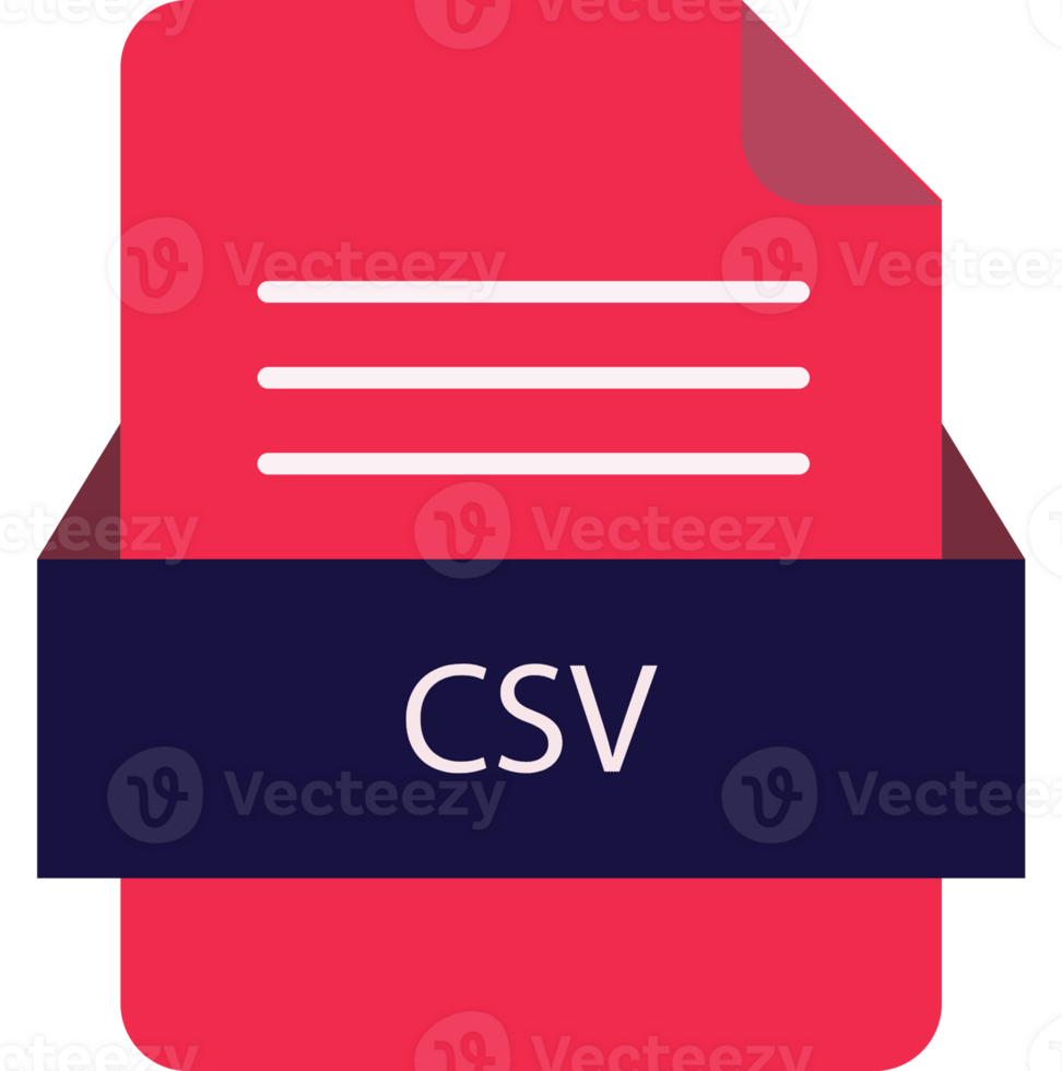 Csv File Icon With Color And Rounded Corners And Folded Doc png