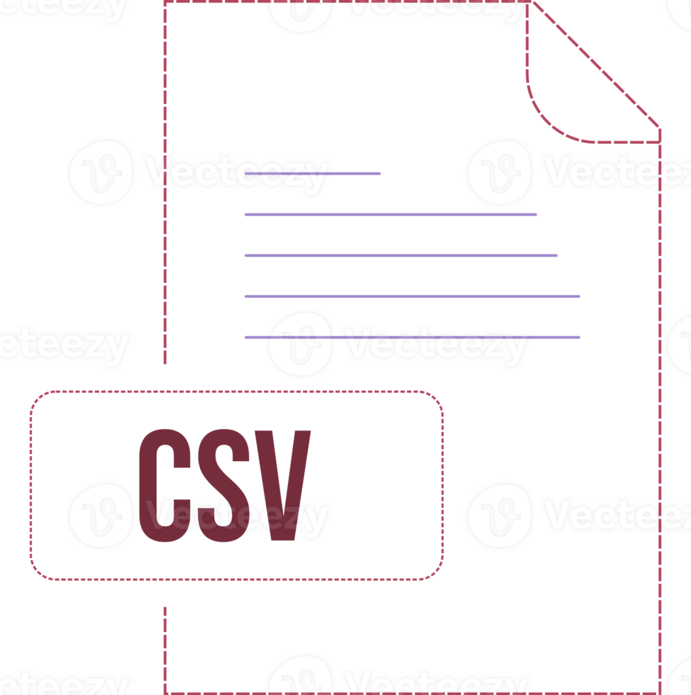 Csv Icon Black Dashed Outline V1 png