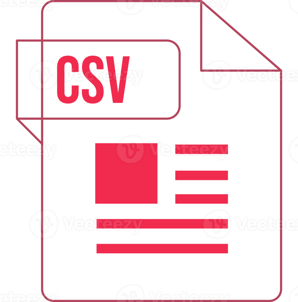 Csv Icon Inside Transparent Outline And Sharp Corners png