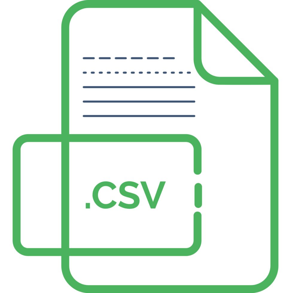 Csv File Extension Icon Malachite Fill png