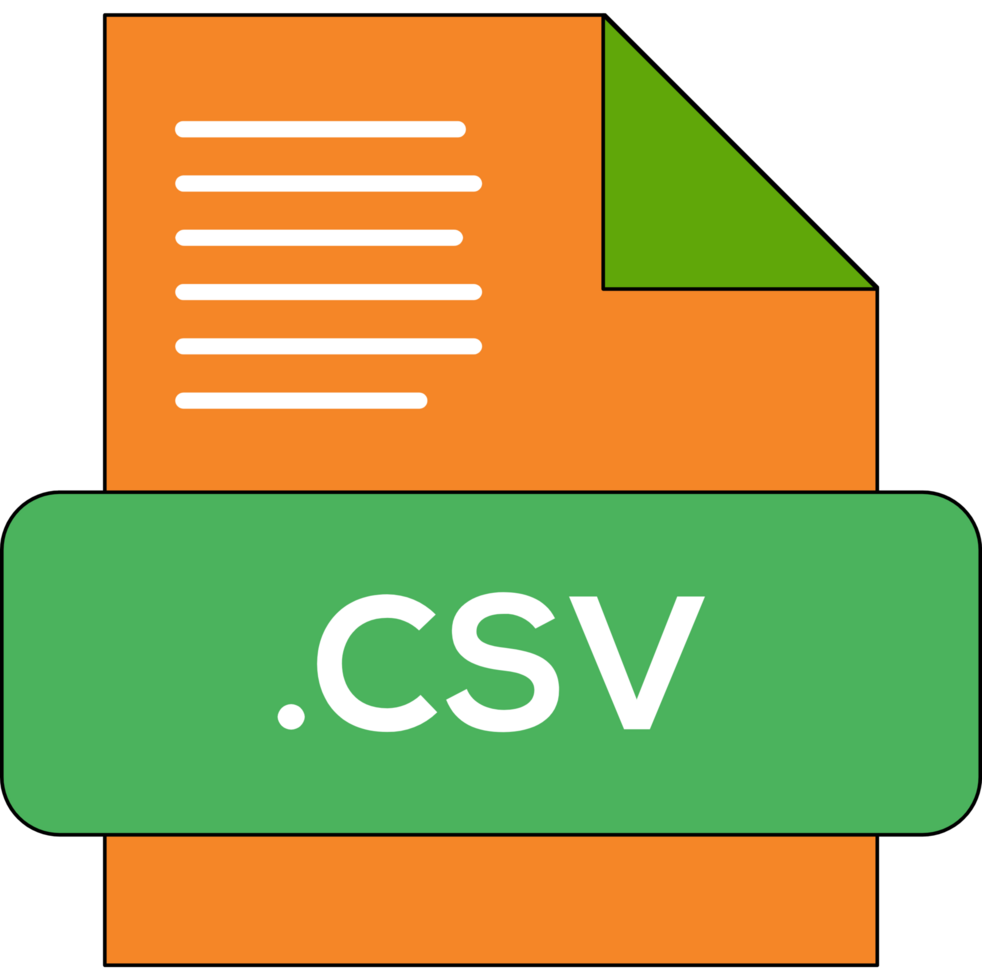 Csv File Extension Icon Orange Fill V1 png