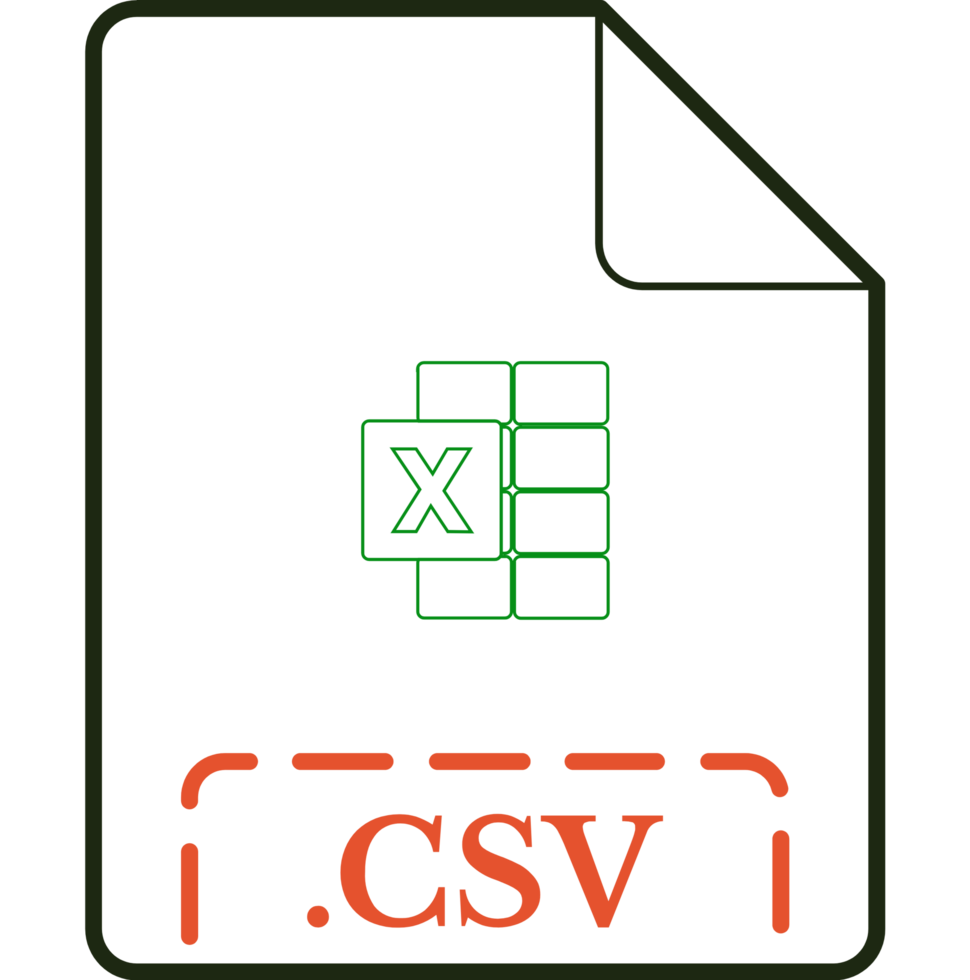 Csv File Icon Orange Rounded Outline png