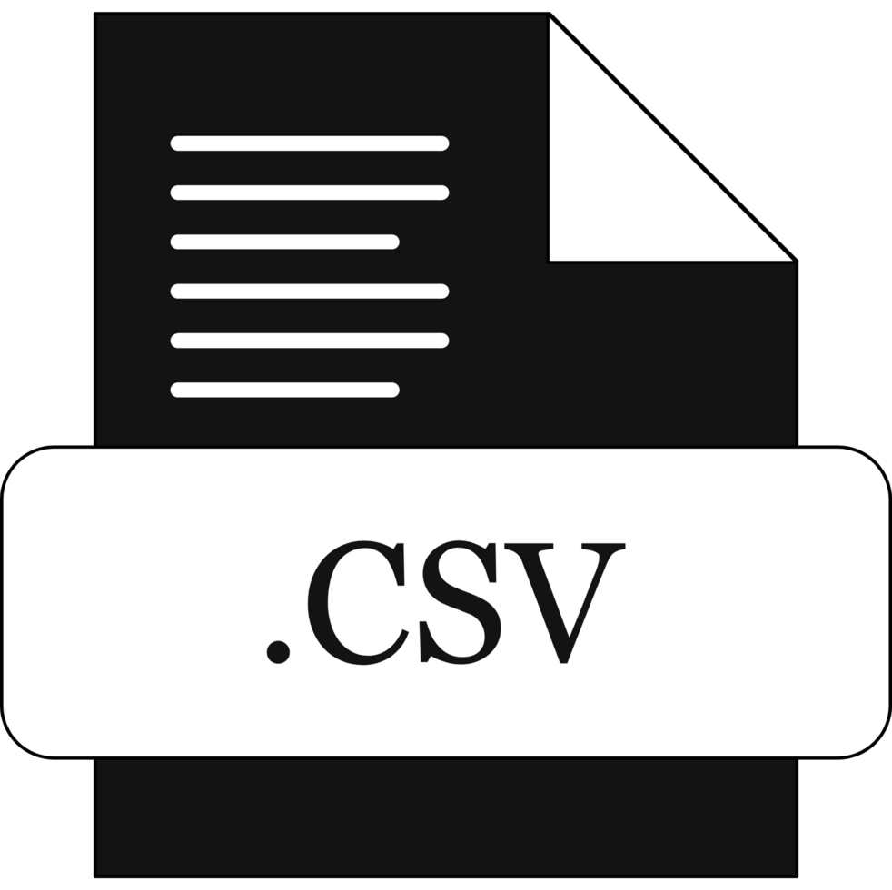 Csv File Extension Icon Black Fill png