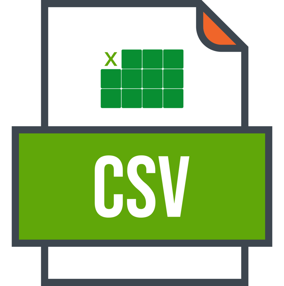 Csv File Icon Fill And Outline Crisp Corners png