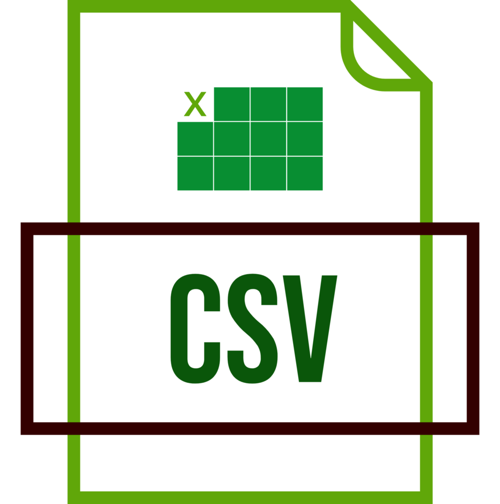 Csv File Icon Thick Outline Sharp Corners png