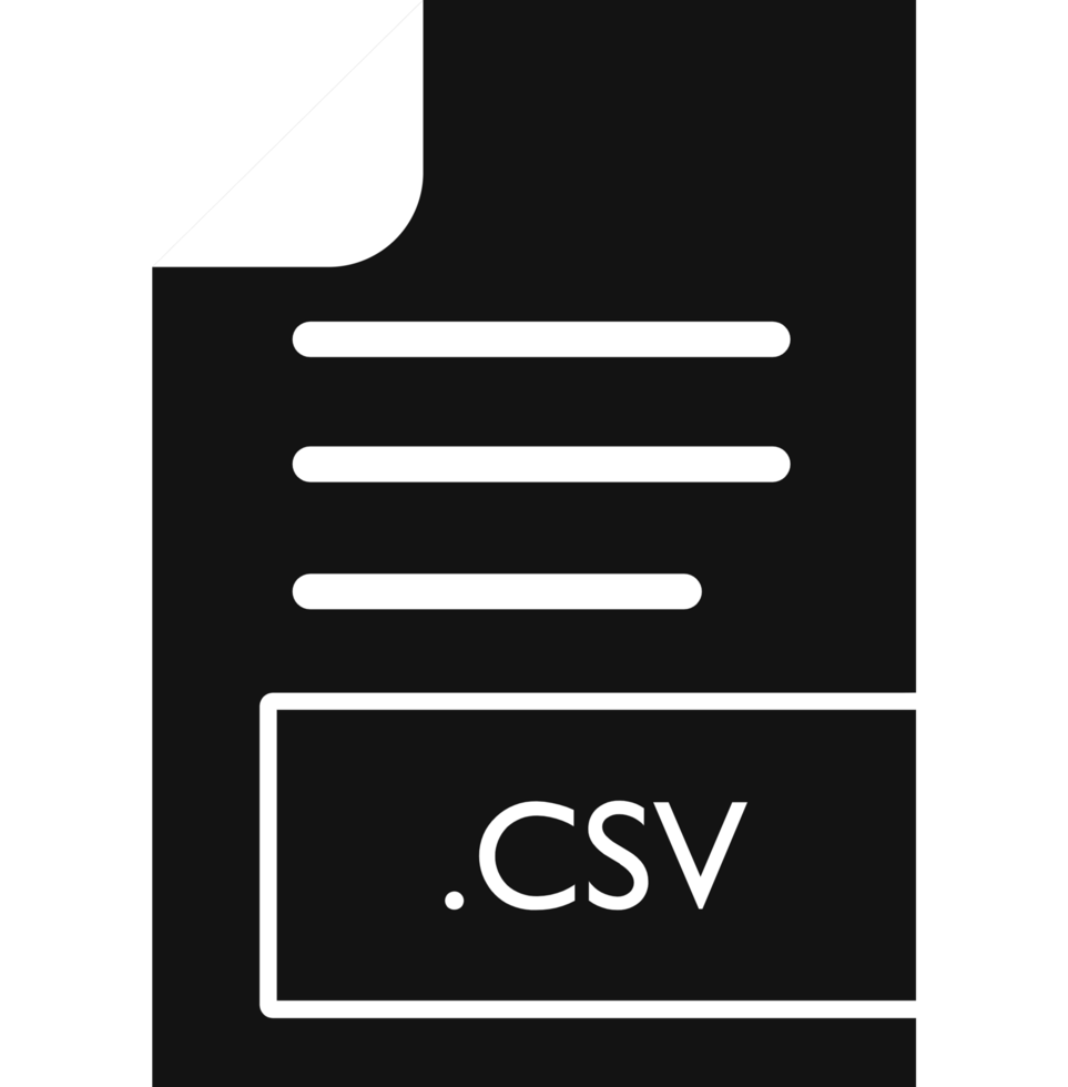 Csv File Format Icon Black Fill png