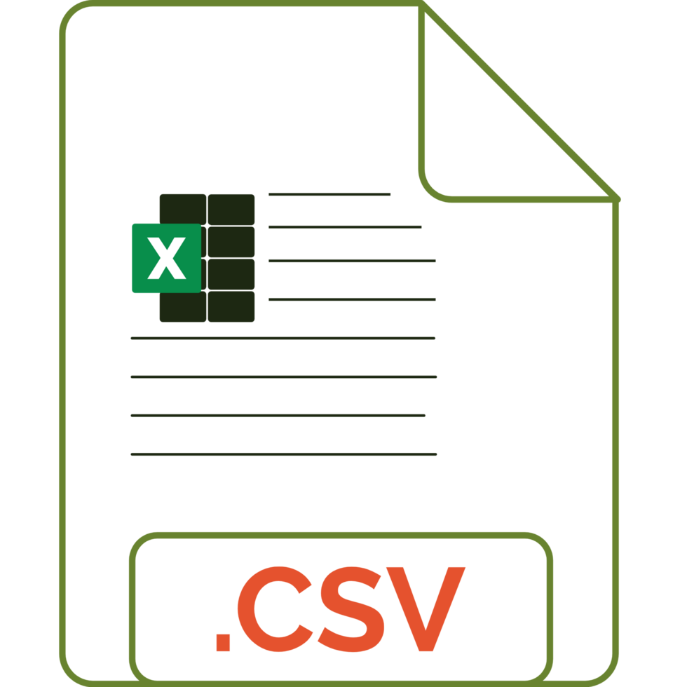Csv File Icon Orange Outline png