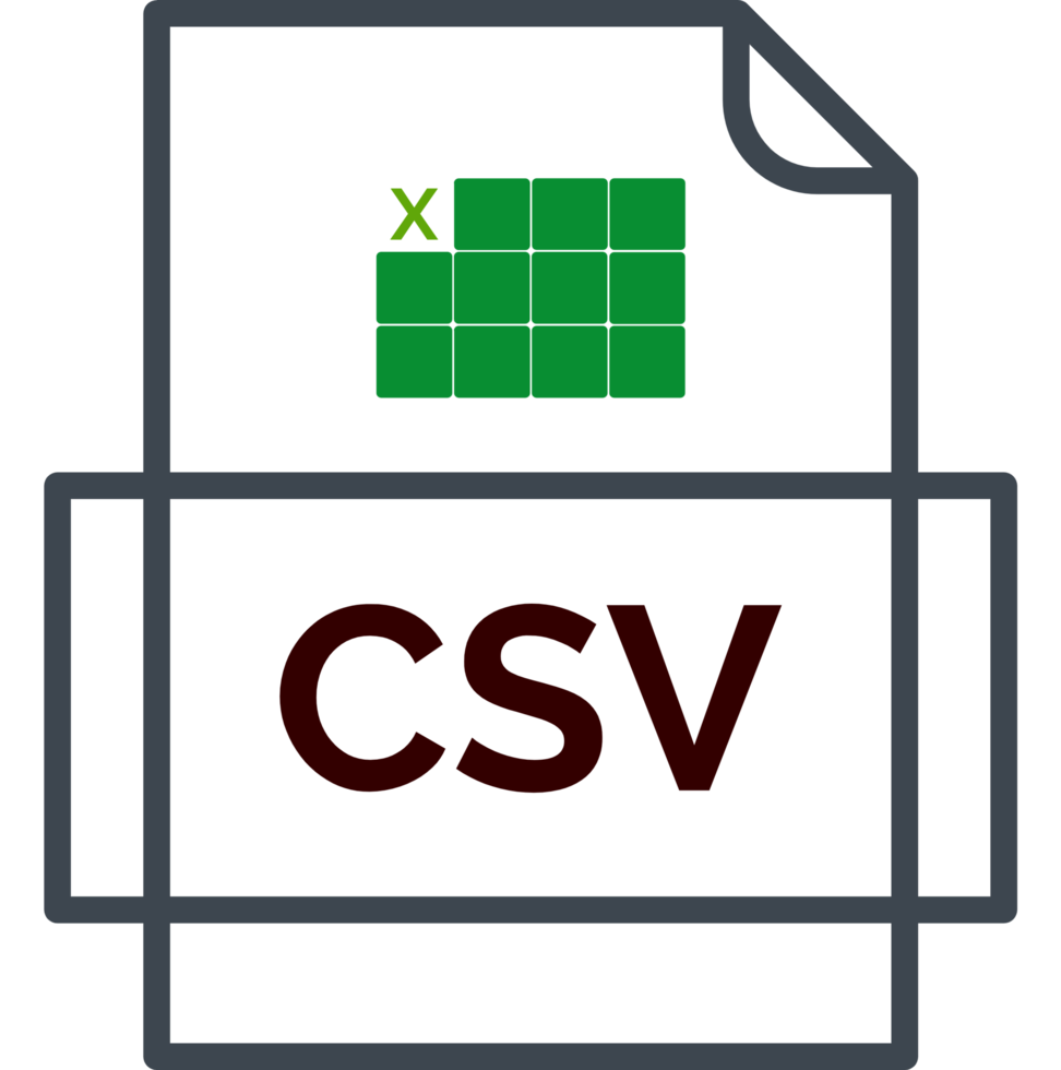 Csv File Icon Thick Outline Rounded Corners png