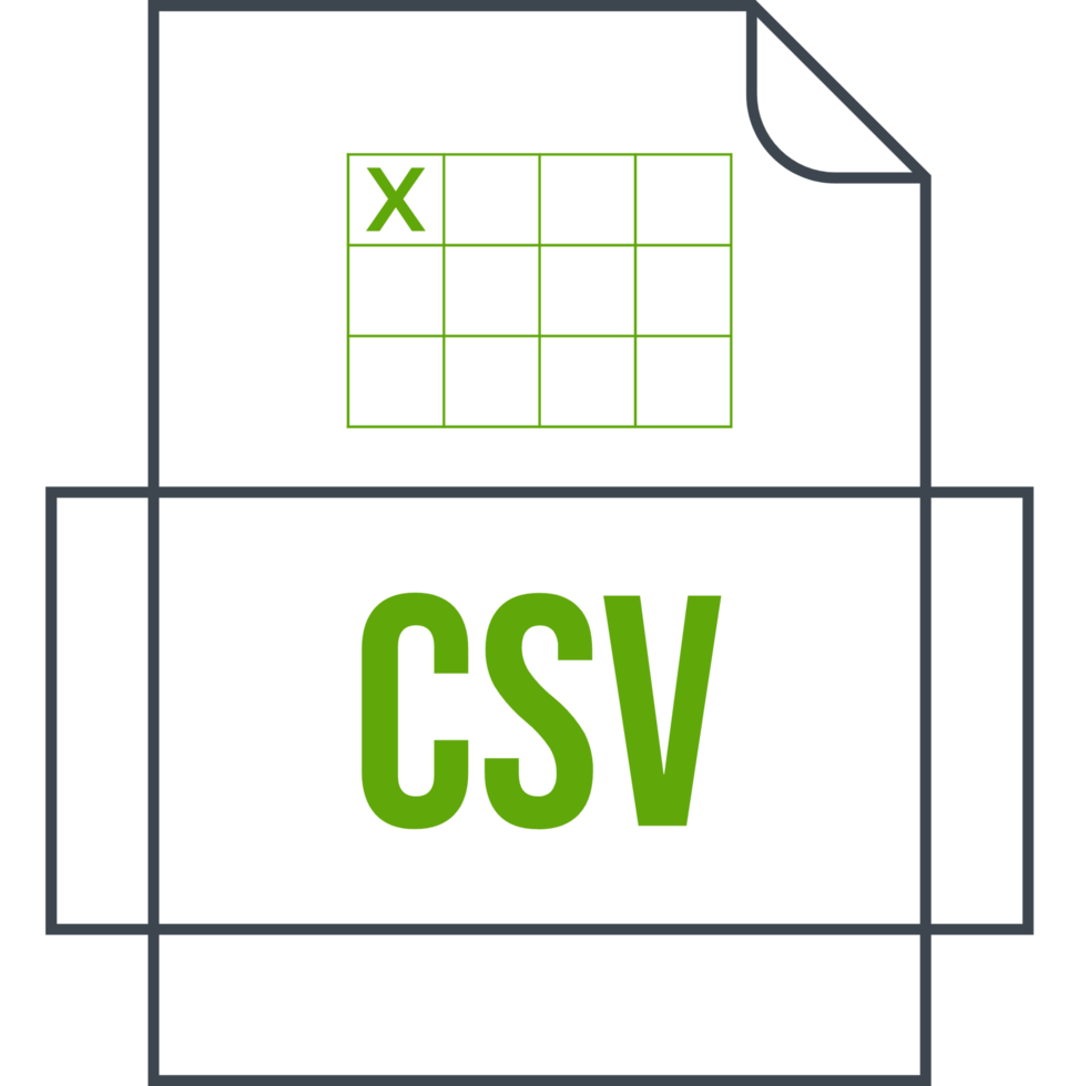 Csv File Icon Crisp Thick Outline Sharp Corners png