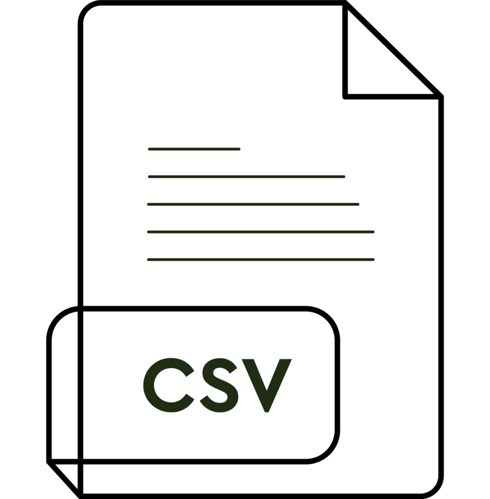 Csv File Extension Icon Crisp Corners Thick Outline png