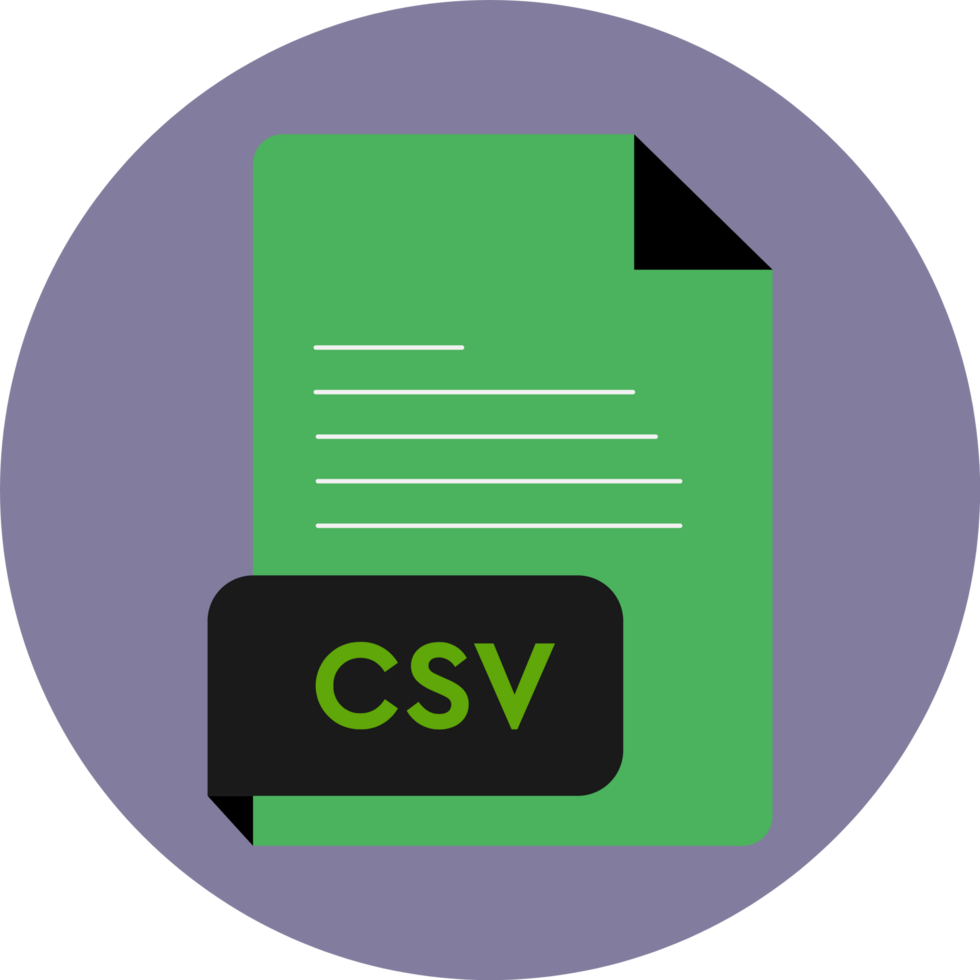 Csv File Extension Icon Malachite And Black Color Crisp Corners Circular Shape png