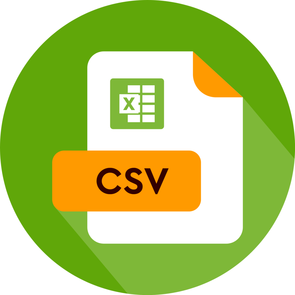 Csv File Extension Icon Cinnabar And Orange Color Circular Icon png