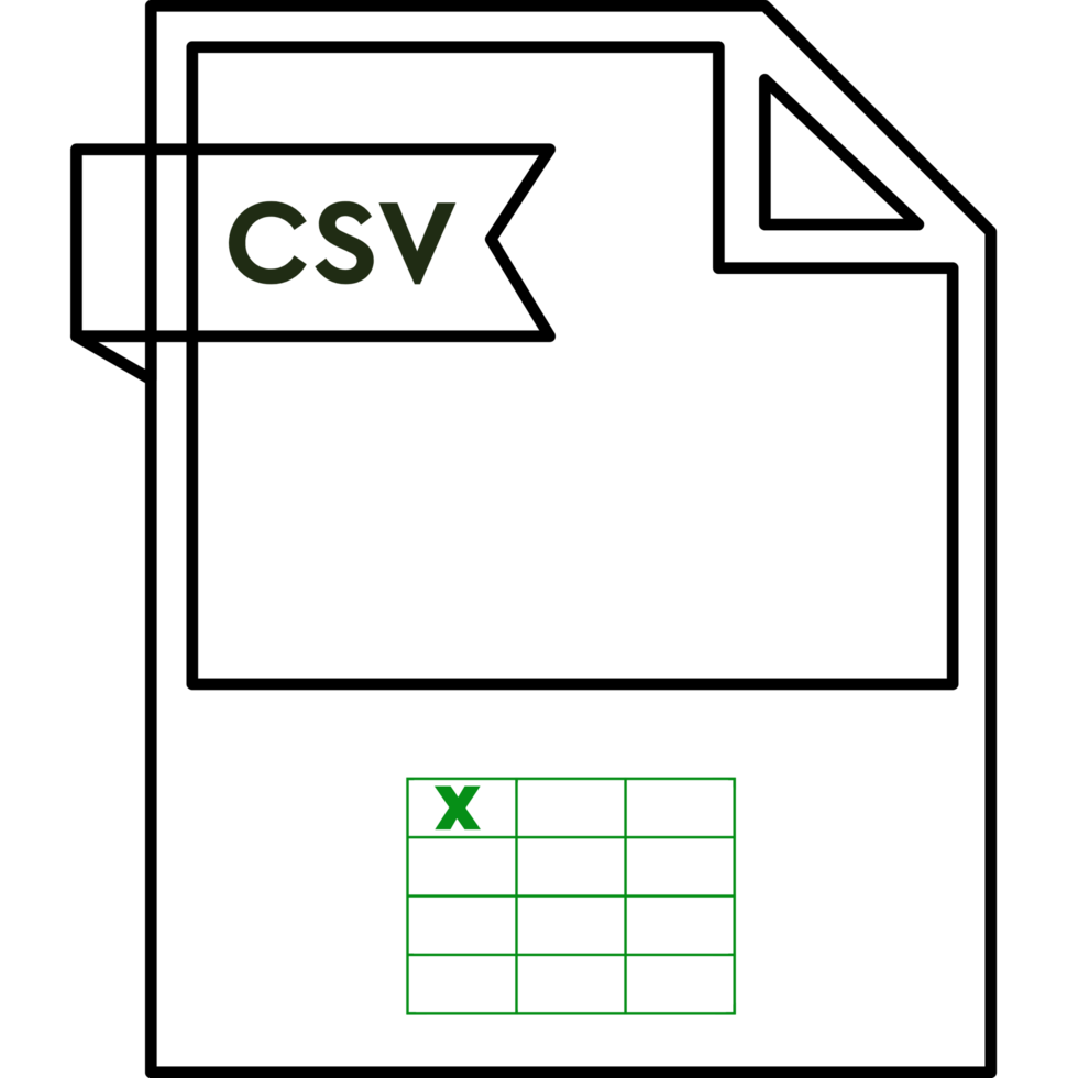 Csv File Format Icon Black Outline And Light Color Text png
