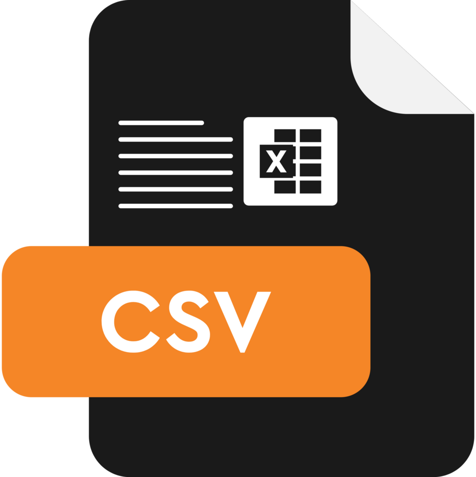 Csv File Extension Icon Black And Orange Fill Color png