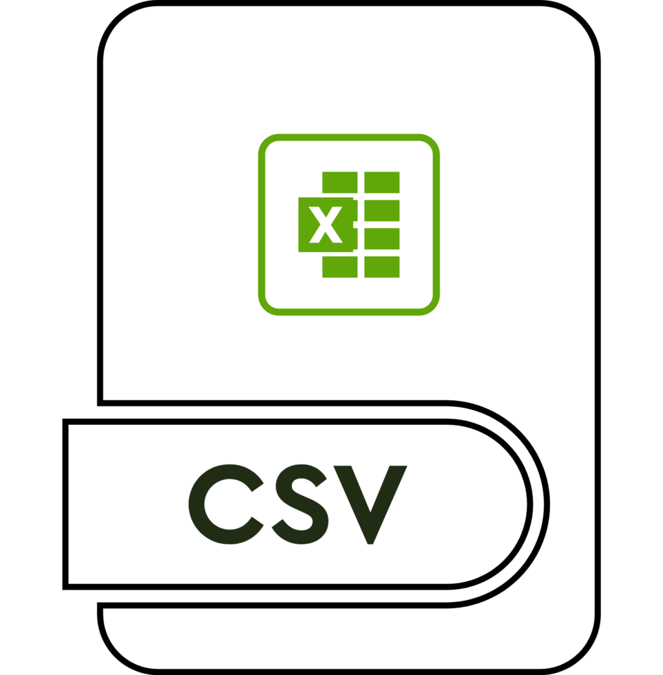 Csv File Format Icon Black Outline png