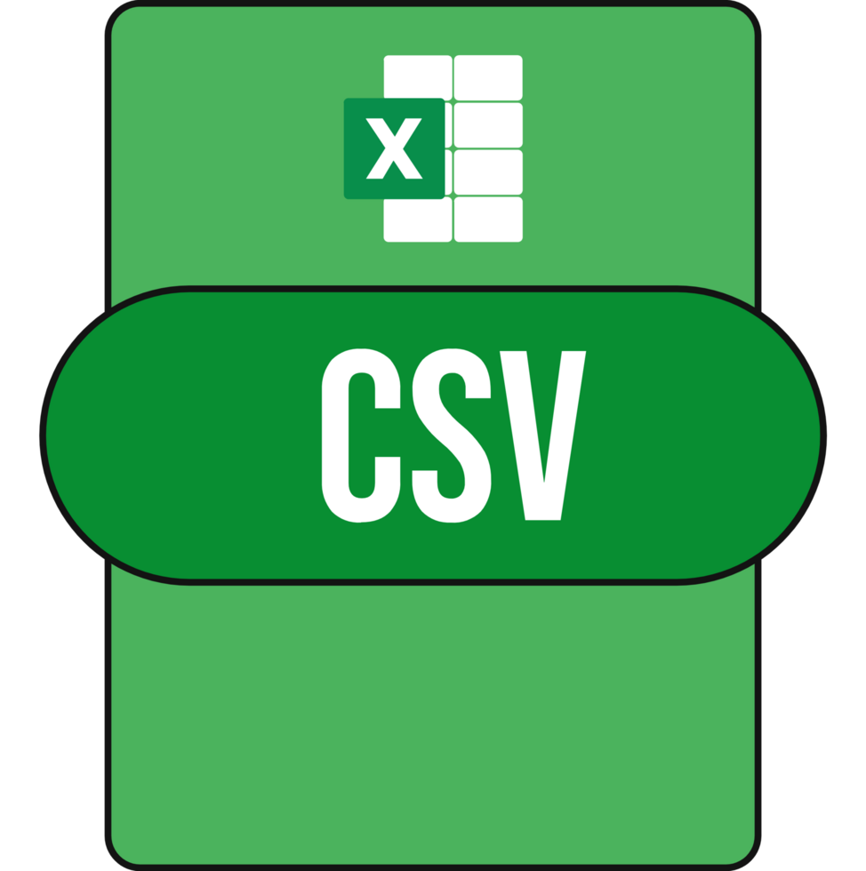 Csv File Extension Icon Rounded Malachite Fill png