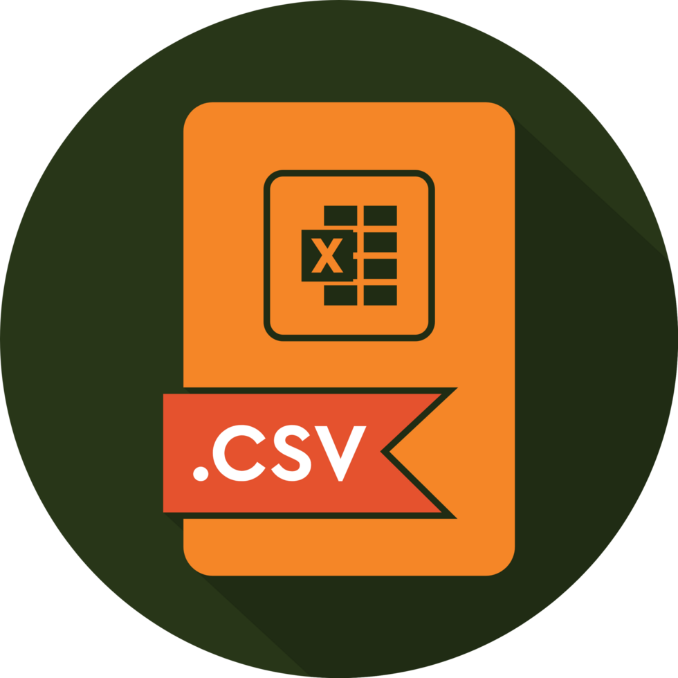 Csv File Format Icon Orange Fill Circular Shape png