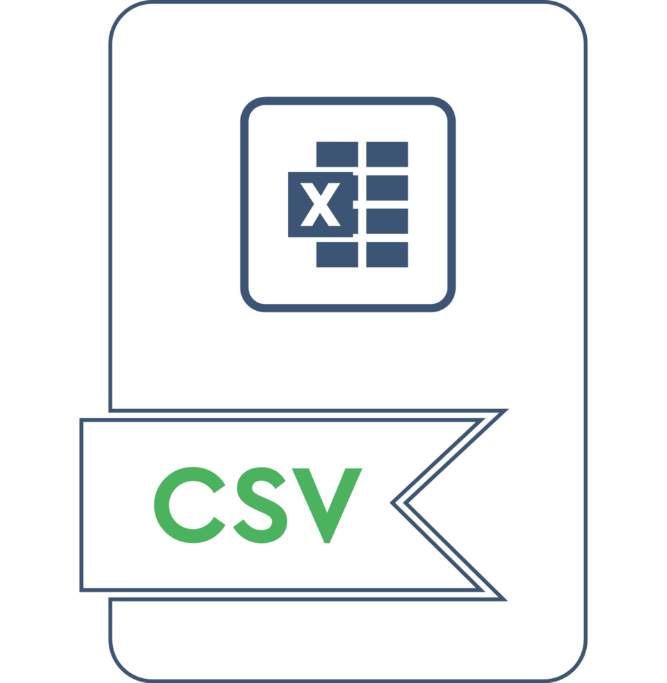 Csv File Format Icon Cinnabar Outline Fill png