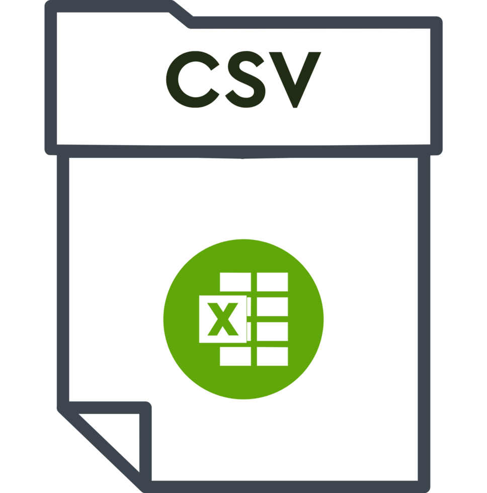 Csv File Format Minimal Icon With Thick Outline png