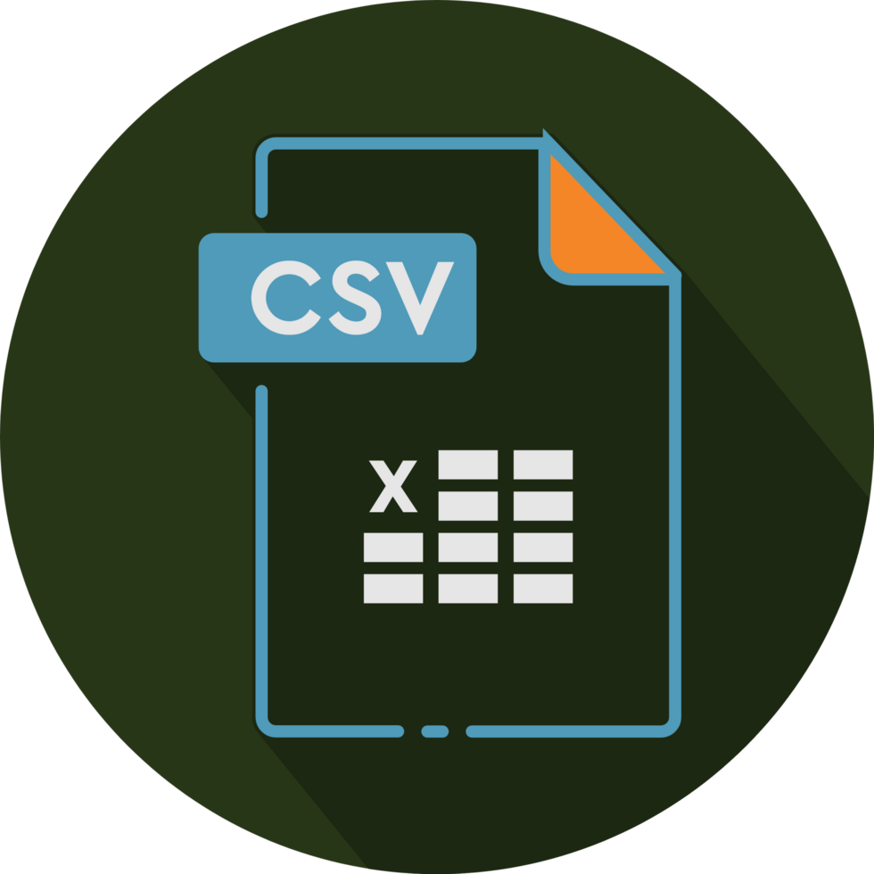 Csv File Format Minimal Icon With Circle Outside png