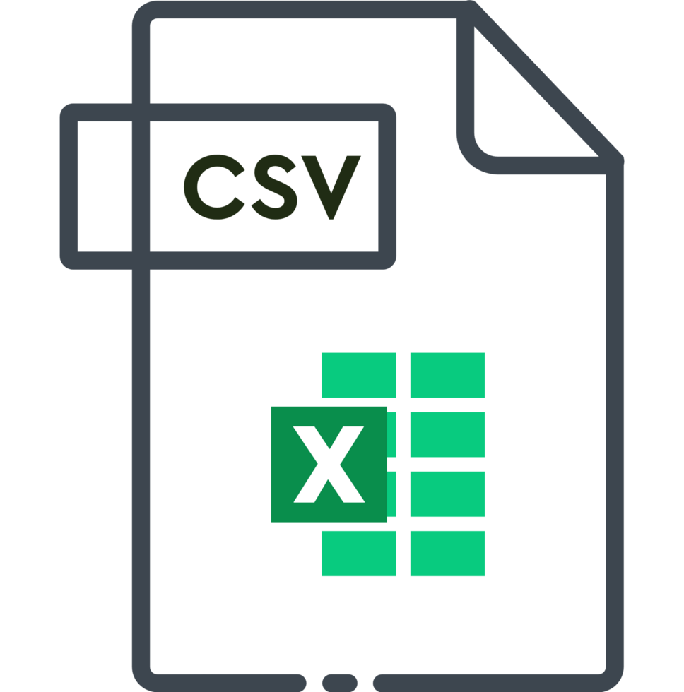 Csv File Format Minimal Icon With Black Outline png