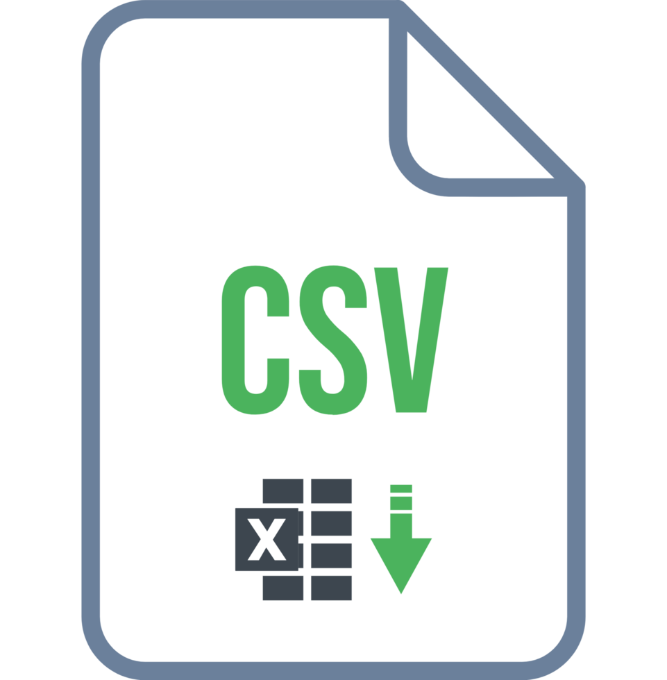 Csv File Icon Fill Rounded Corners Bold Outline png