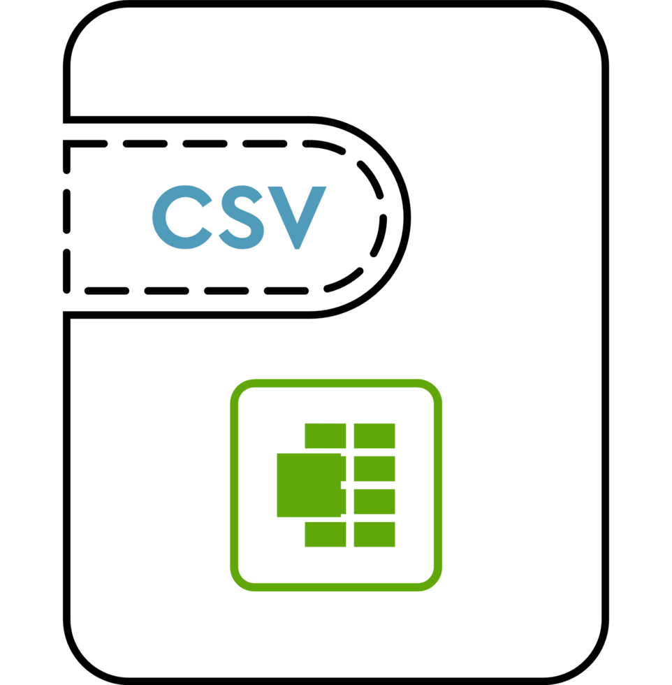 Csv File Icon Thick Black Outline png