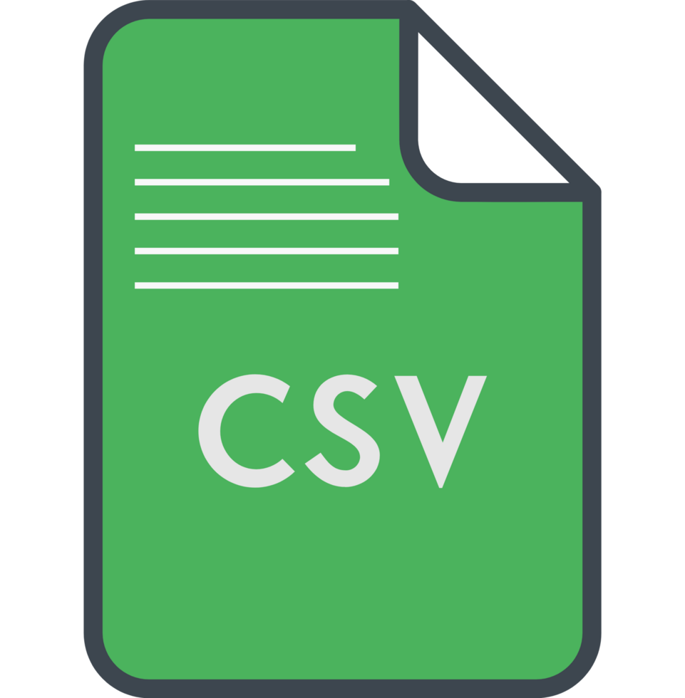 Csv File Icon Fill And Outline Rounded Corners png