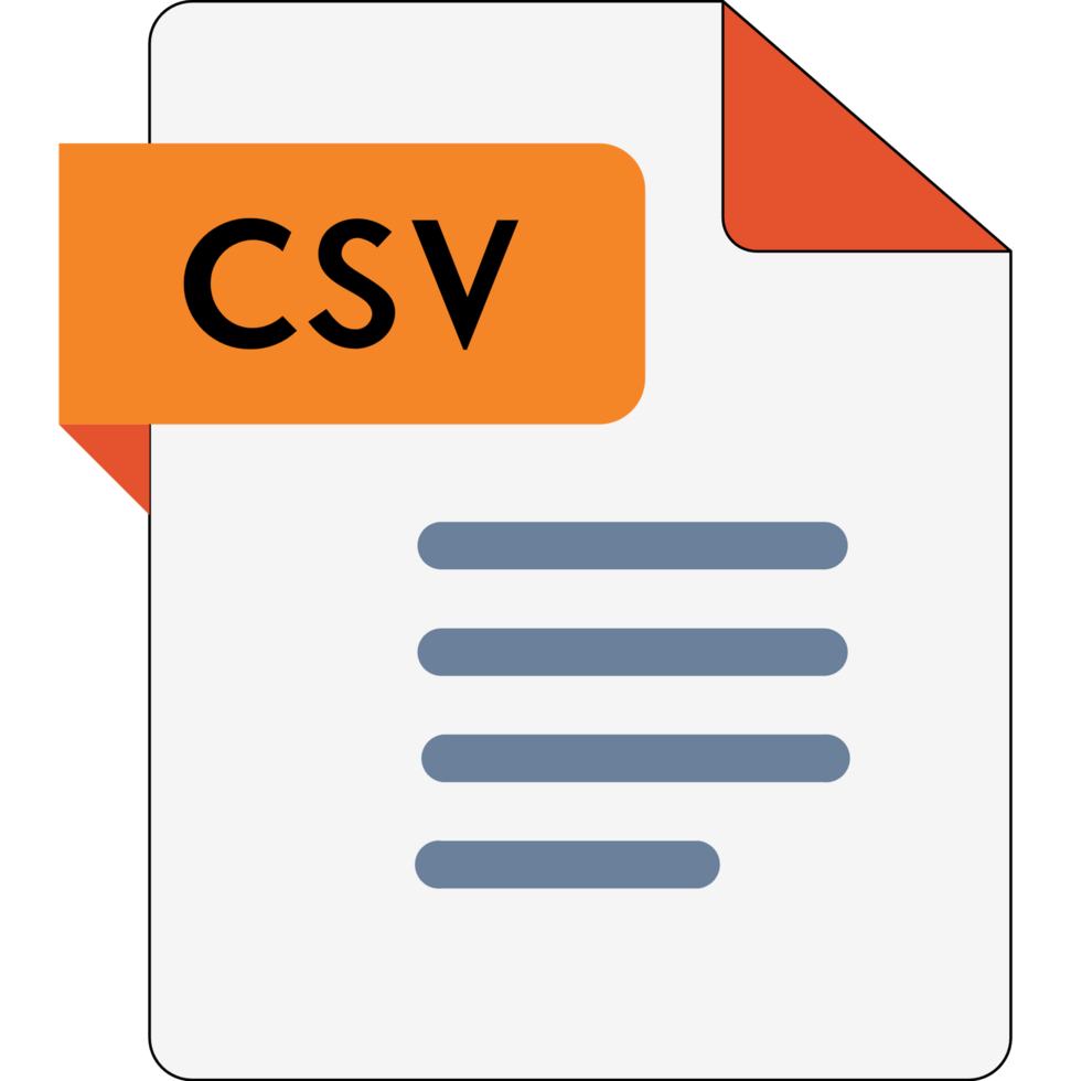 Csv File Icon With Orange Color png