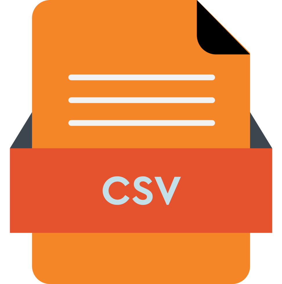 Csv File Icon With Orange Color V1 png
