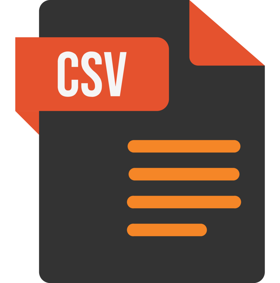 Csv File Icon With Cinnabar And Orange Color png