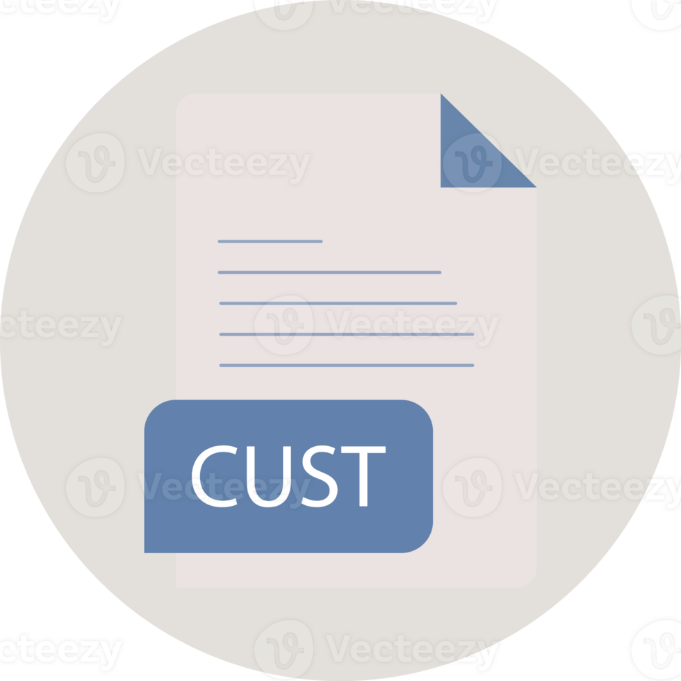 Cust File Extension Icon Black Color Crisp Corners Circular png