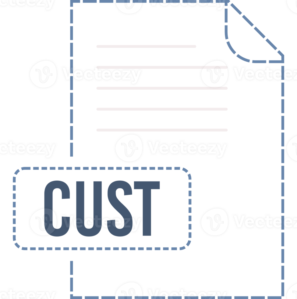 Cust File Format Icon Dashed Outline png