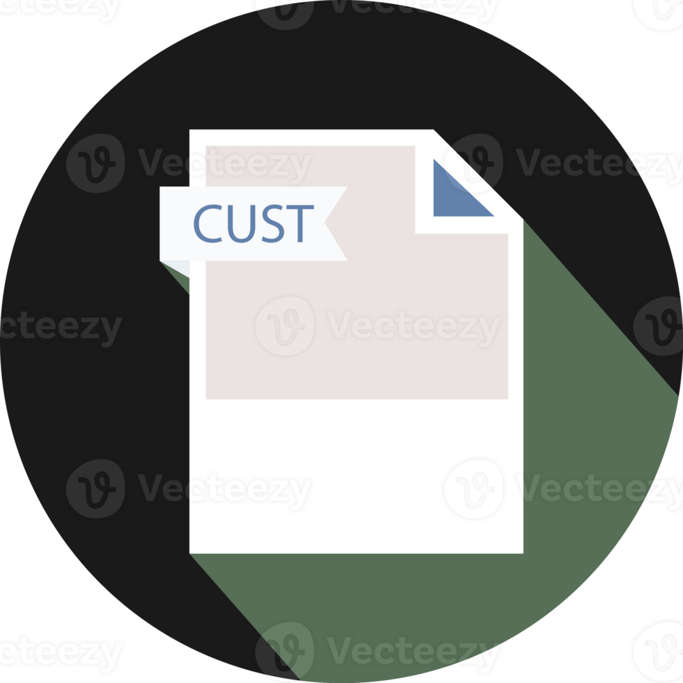 Cust File Format Icon And Black Shadow Circular png