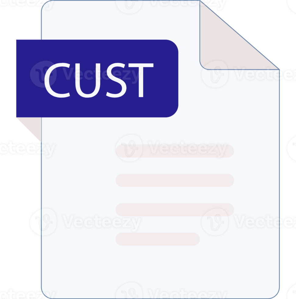 Cust File Icon With Folded Style Document png