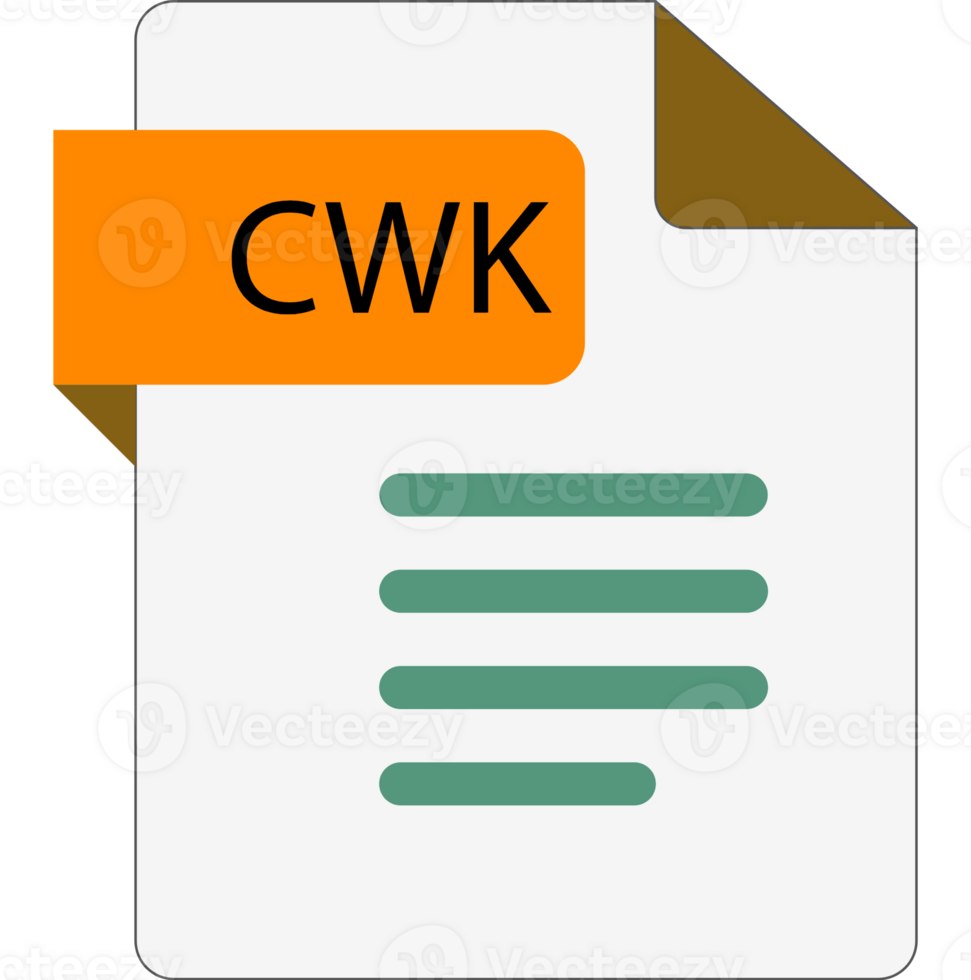 Cwk File Icon With Folded Style Document png