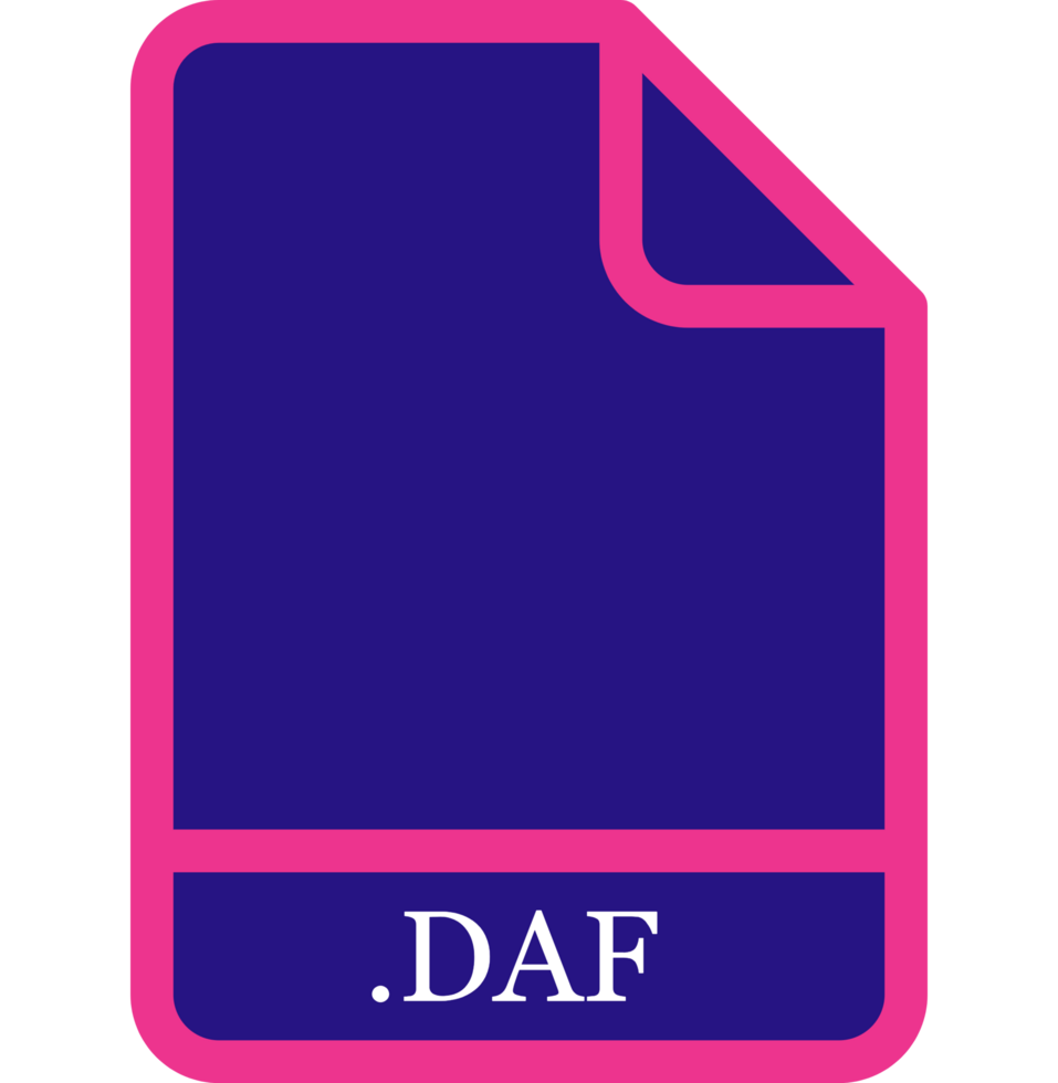A purple file with the word daf on it png