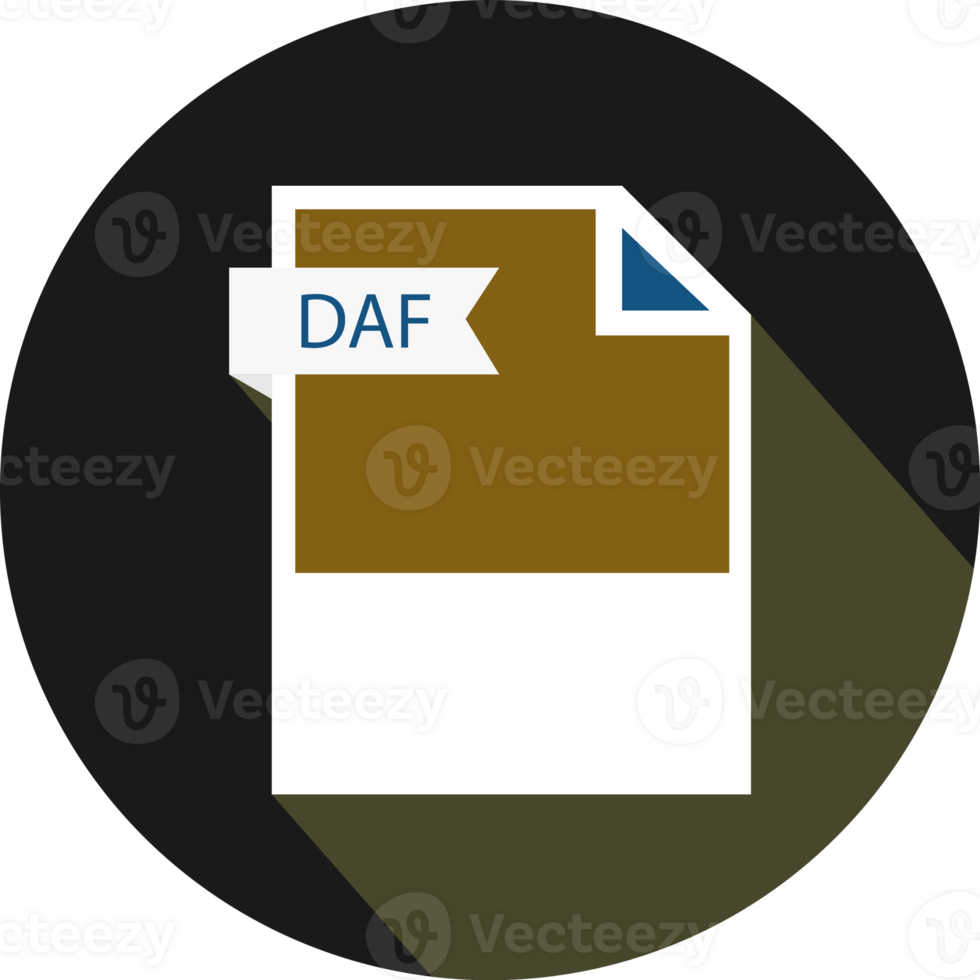 Daf File Format Icon And Black Shadow Circular Shape png