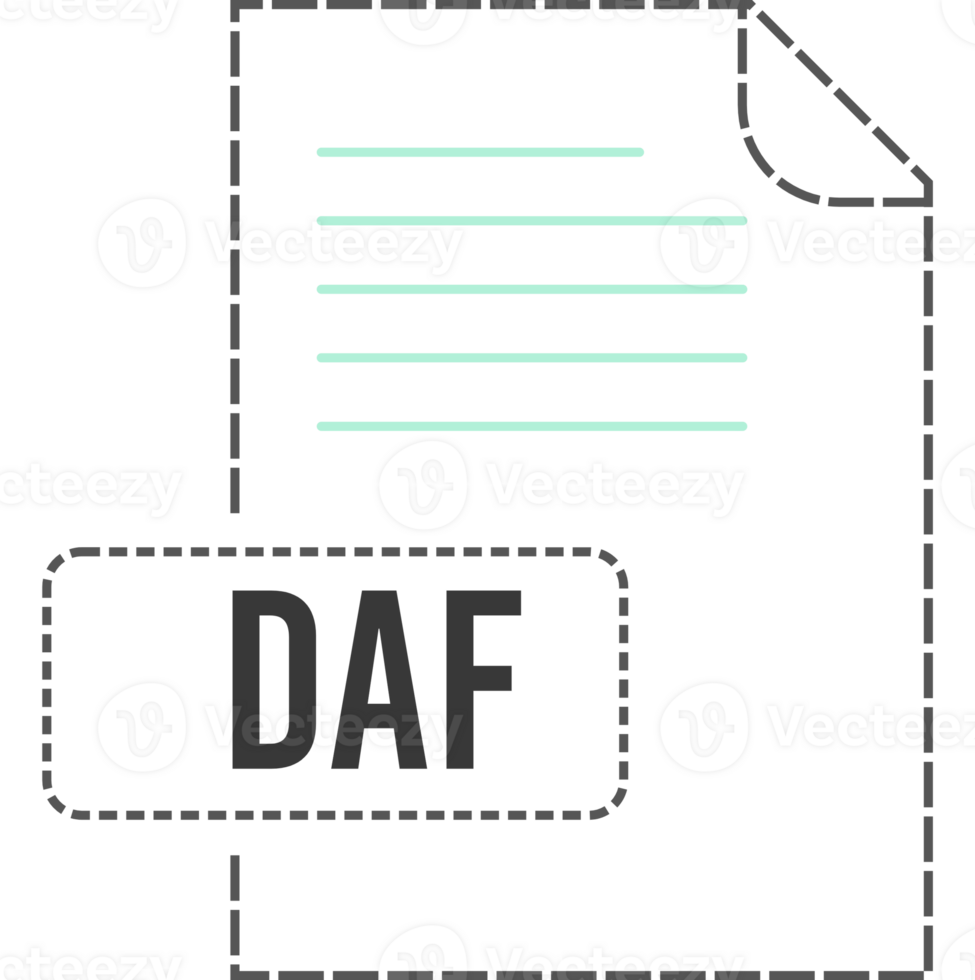 Daf File Format Icon Dashed Outline png