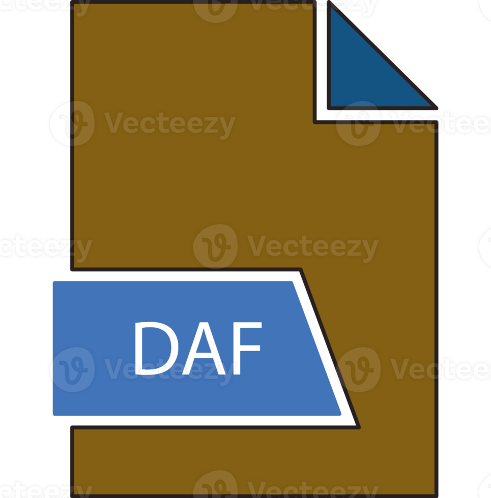 Daf File Format Icon In Shapes 2 Colors And Side Contour png