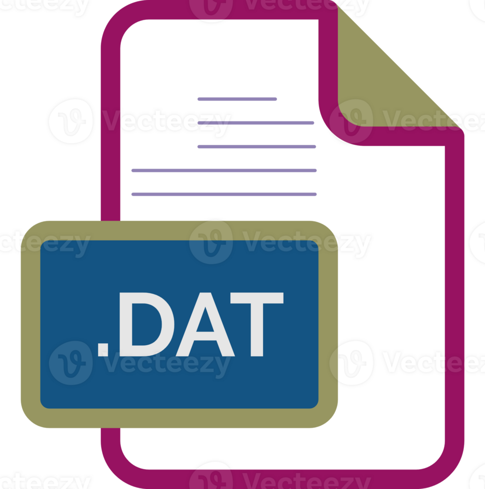Dat File Extension Icon Color Fill Rounded Corners Inside Transparent png