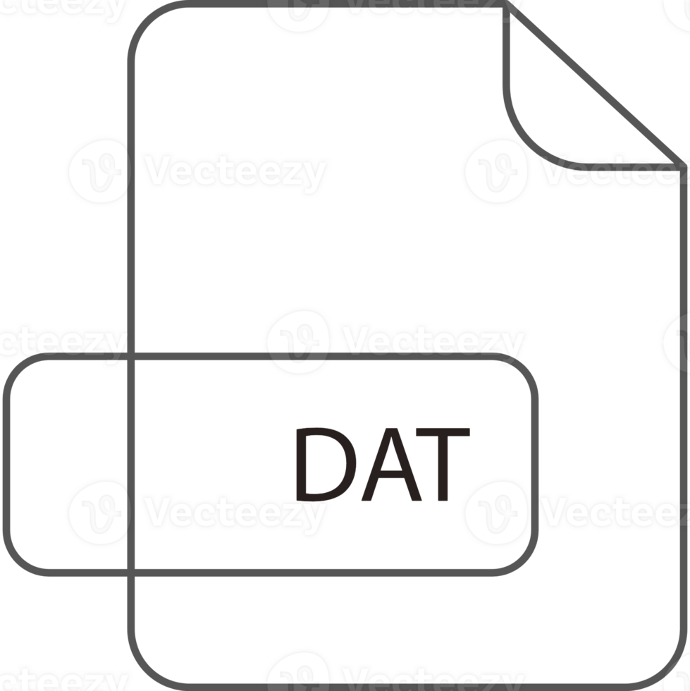 Dat File Extension Icon Raw Thicker Outline png