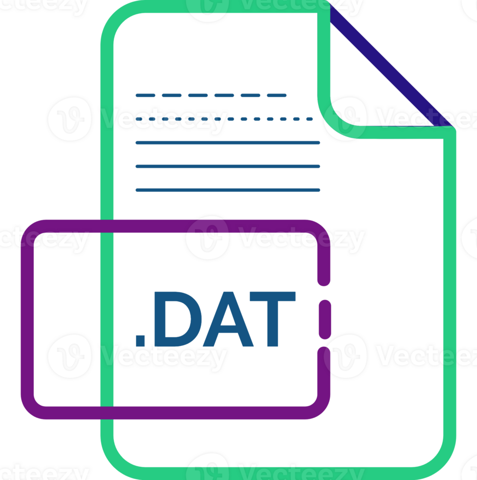 Dat File Extension Icon Little Dot And Color Fill png