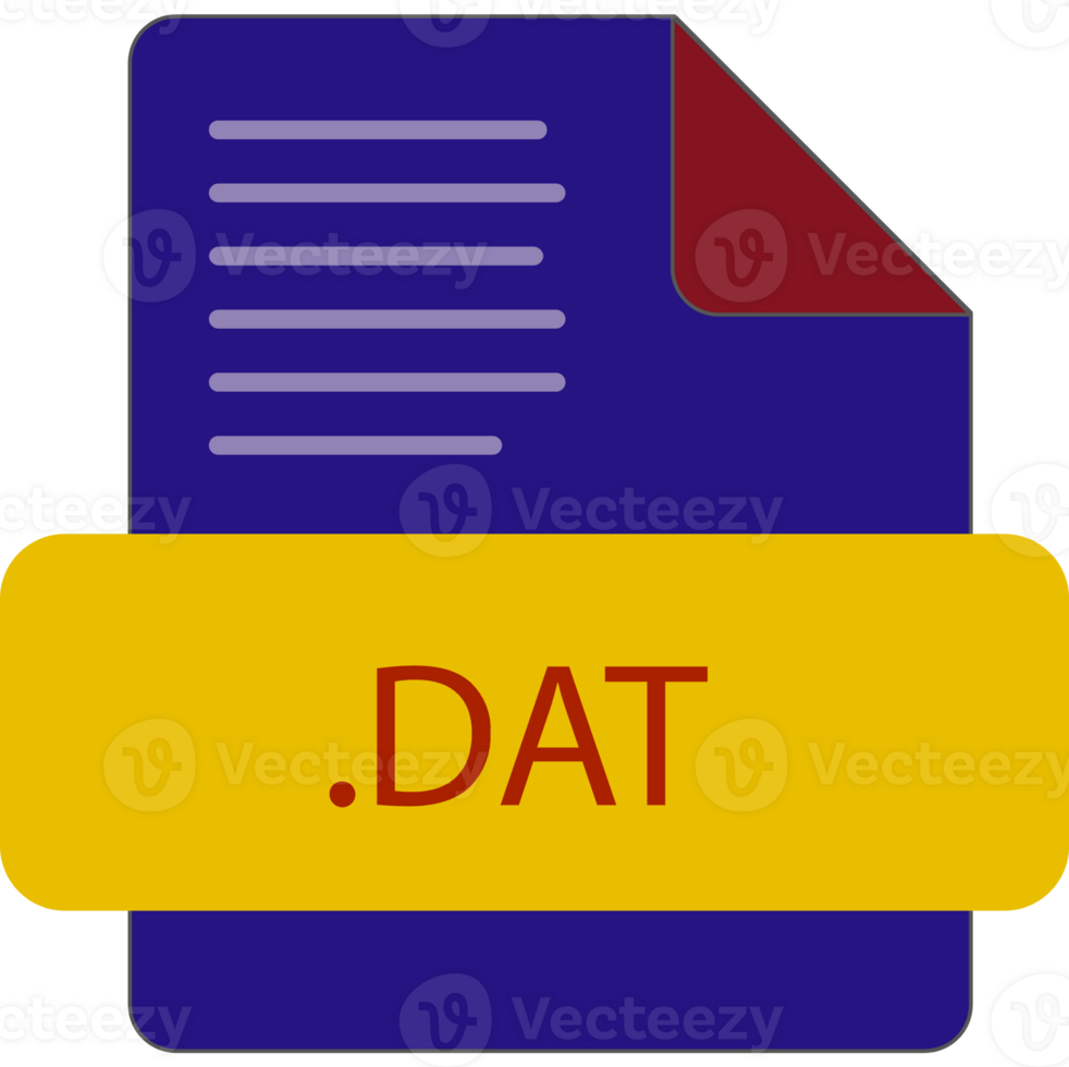 Dat File Extention Icon Old Minimal Color Fill png