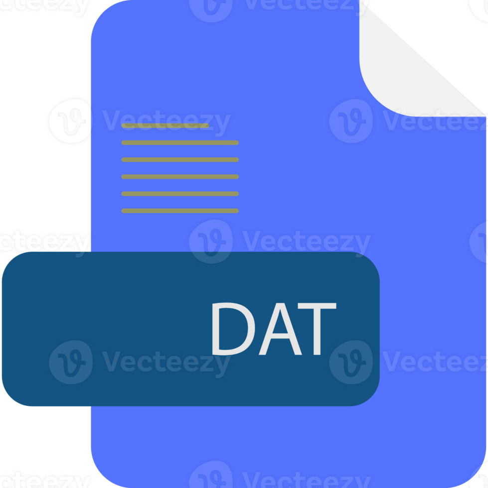 Dat File Extension Rounded Lines And Shape png