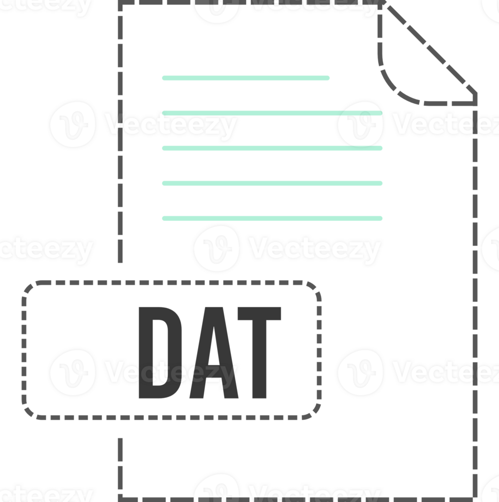 Dat File Format Icon Dashed Outline png