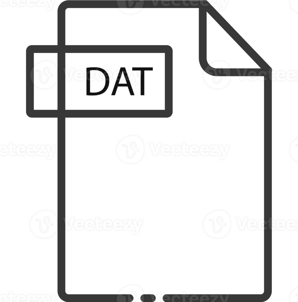 Dat File Format Minimal Icon With Black Outline png