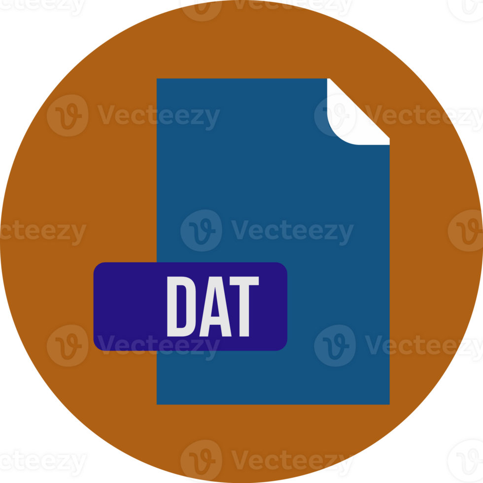 Dat File Format Icon Rounded Circle Bg png
