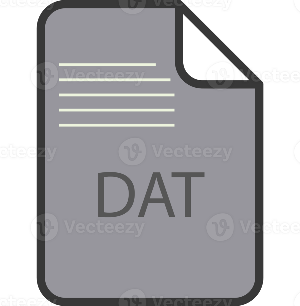 Dat File Icon Fill And Outline Rounded Corners png