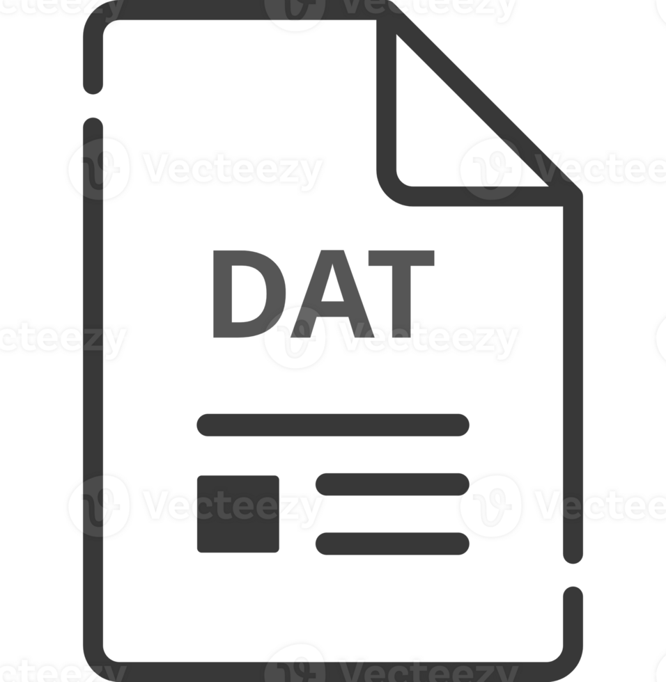 Dat File Icon Minimal Outline With Symbols png